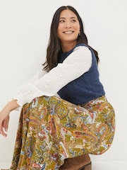 FatFace Amelie Green Prairie Paisley Midi Skirt - Image 4 of 6