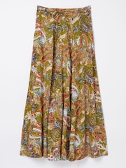 FatFace Amelie Green Prairie Paisley Midi Skirt - Image 6 of 6