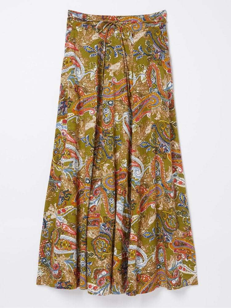 FatFace Amelie Green Prairie Paisley Midi Skirt - Image 6 of 6
