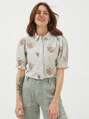 FatFace Natural Embroidered Shirt - Image 2 of 6
