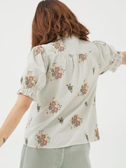FatFace Natural Embroidered Shirt - Image 3 of 6