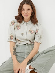 FatFace Natural Embroidered Shirt - Image 4 of 6
