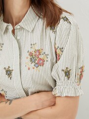 FatFace Natural Embroidered Shirt - Image 5 of 6