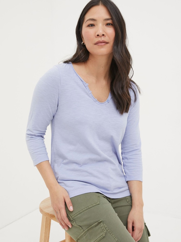 FatFace Light Blue Porter T-Shirt - Image 1 of 5 FatFace Light Blue Porter T-Shirt - Image 1 of 5