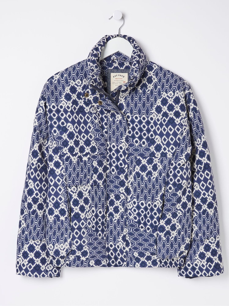 FatFace Peri Blue Patchwork Puffer Jacket - Image 6 of 6 FatFace Peri Blue Patchwork Puffer Jacket - Image 6 of 6