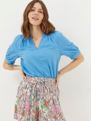 FatFace Green Expressive Floral Flippy Shorts - Image 1 of 5