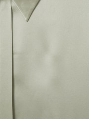 Reiss Green Irina Silk Button-Through Shirt - Image 6 of 6