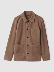 Reiss Mocha Roma Suede Button-Through Jacket - Image 2 of 6