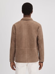 Reiss Mocha Roma Suede Button-Through Jacket - Image 5 of 6