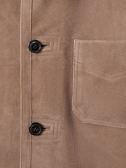 Reiss Mocha Roma Suede Button-Through Jacket - Image 6 of 6