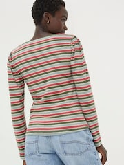 FatFace Green Stripe Top - Image 2 of 5