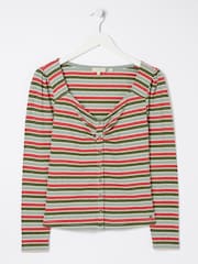 FatFace Green Stripe Top - Image 5 of 5