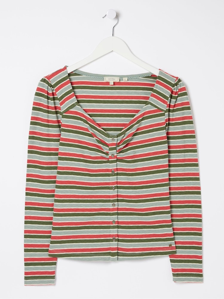 FatFace Green Stripe Top - Image 5 of 5
