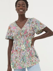 FatFace Frankie Multi Expressive Floral Top - Image 1 of 4