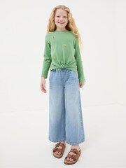 FatFace Green Flower Knot T-Shirt - Image 1 of 5