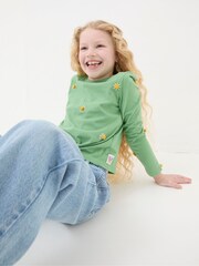 FatFace Green Flower Knot T-Shirt - Image 3 of 5