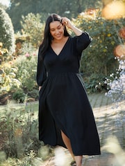 FatFace Black Rene Midi Dress - Image 1 of 7