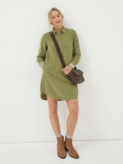 FatFace Green Micky Cord Tunic Dress - Image 1 of 6