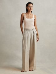 Reiss Nude Verity Ribbed Seam Detail Vest - Image 3 of 6
