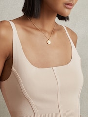Reiss Nude Verity Ribbed Seam Detail Vest - Image 4 of 6