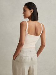 Reiss Nude Verity Ribbed Seam Detail Vest - Image 5 of 6