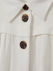 Reiss White Malika Belted Cap Sleeve Midi Dress - Image 6 of 6