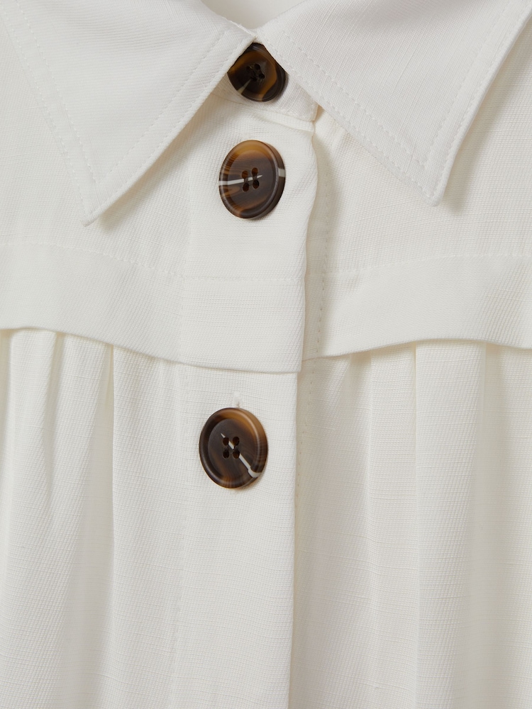 Reiss White Malika Belted Cap Sleeve Midi Dress - Image 6 of 6