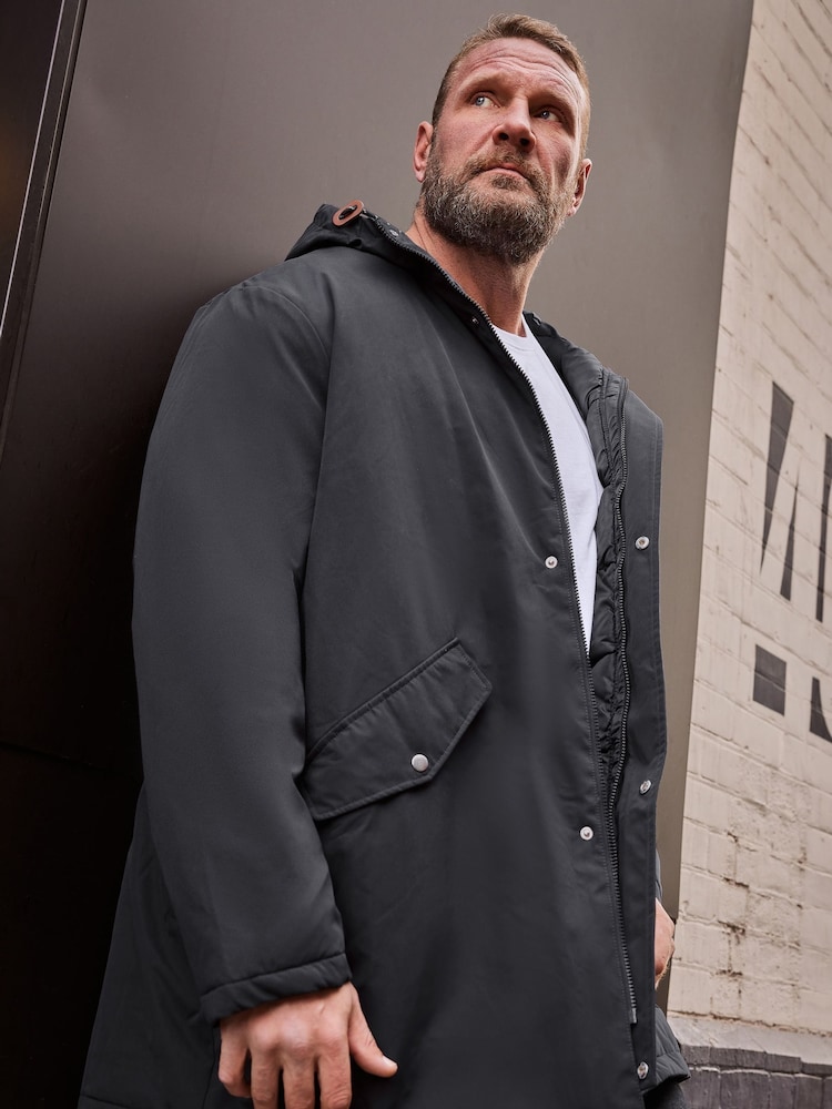 BadRhino Big & Tall Blue Long Parka Jacket - Image 1 of 4