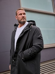 BadRhino Big & Tall Black Long Parka Jacket - Image 3 of 5