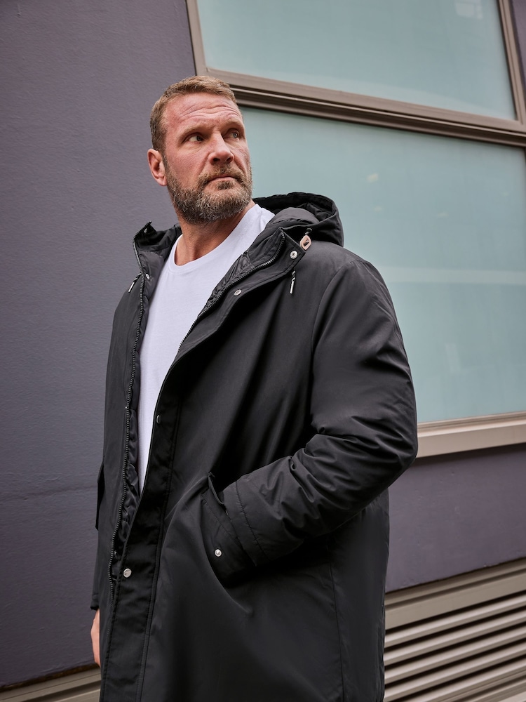BadRhino Big & Tall Black Long Parka Jacket - Image 3 of 5