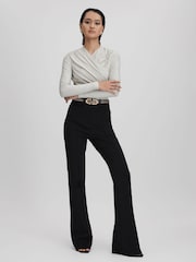 Reiss Mint Mara Wrap Front Top - Image 3 of 7