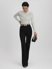 Reiss Mint Mara Wrap Front Top - Image 6 of 7