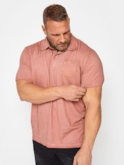 BadRhino Big & Tall Orange 100% Cotton Washed Jersey Polo Shirt - Image 2 of 5