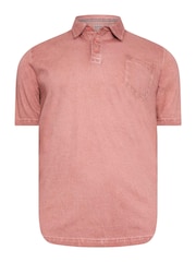 BadRhino Big & Tall Orange 100% Cotton Washed Jersey Polo Shirt - Image 4 of 5