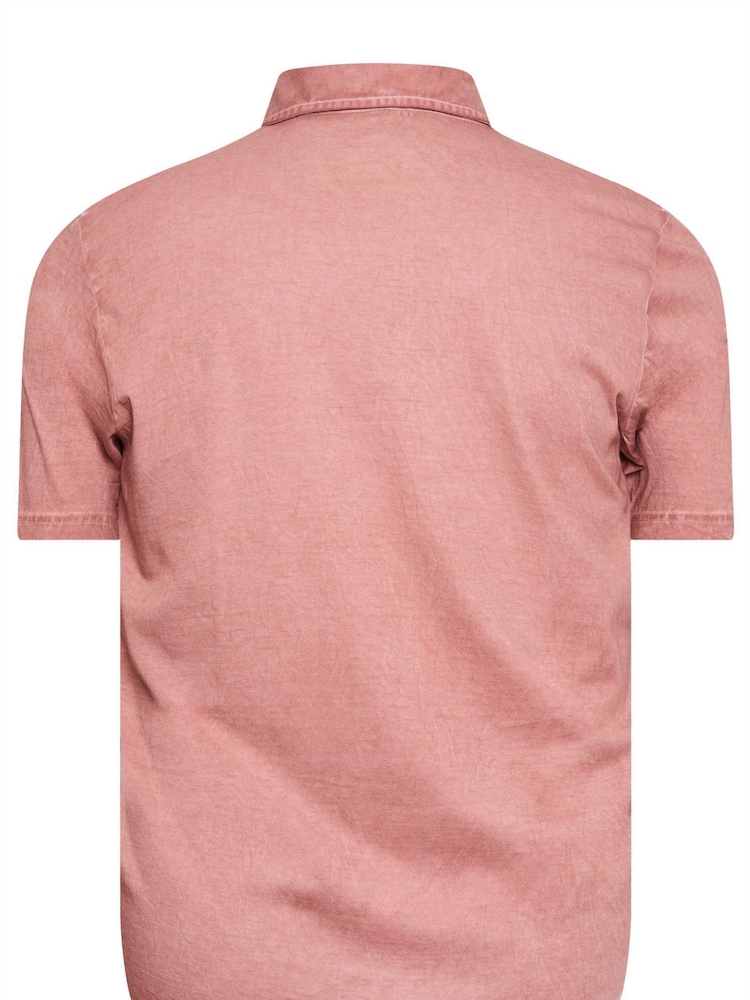 BadRhino Big & Tall Orange 100% Cotton Washed Jersey Polo Shirt - Image 5 of 5