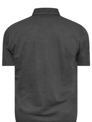BadRhino Big & Tall Grey 100% Cotton Washed Jersey Polo Shirt - Image 4 of 4