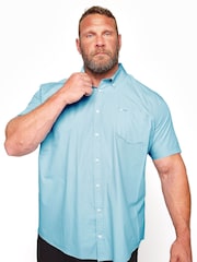 BadRhino Big & Tall Light Blue Short Sleeve 100% Cotton Oxford Shirt - Image 1 of 3