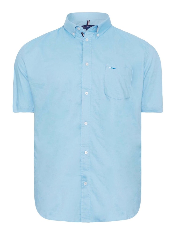 BadRhino Big & Tall Light Blue Short Sleeve 100% Cotton Oxford Shirt - Image 2 of 3