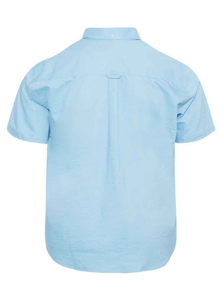 BadRhino Big & Tall Light Blue Short Sleeve 100% Cotton Oxford Shirt - Image 3 of 3