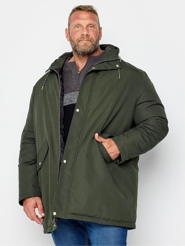 BadRhino Big & Tall Green Long Parka Jacket - Image 1 of 4
