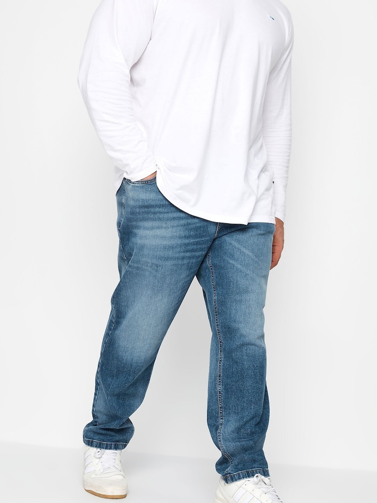 BadRhino Big & Tall Mid Blue Washed Denim Jeans - Image 1 of 4