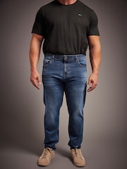 BadRhino Big & Tall Mid Blue Washed Denim Jeans - Image 4 of 4