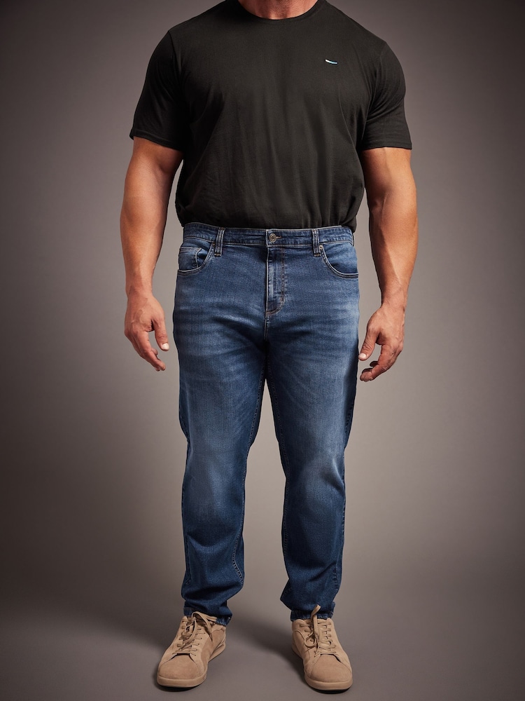 BadRhino Big & Tall Mid Blue Washed Denim Jeans - Image 4 of 4