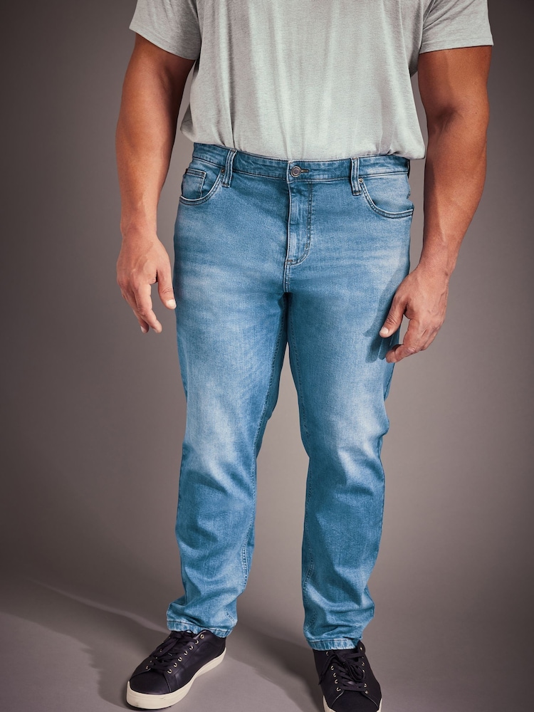 BadRhino Big & Tall Blue Washed Denim Jeans - Image 4 of 6