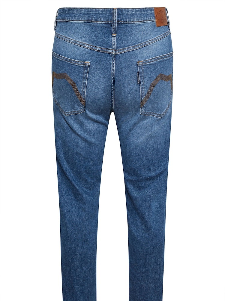 BadRhino Big & Tall Blue Washed Denim Jeans - Image 6 of 6