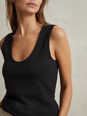 Reiss Black Courtney Scoop Neck Vest - Image 1 of 6