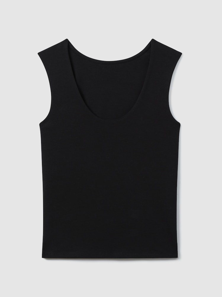 Reiss Black Courtney Scoop Neck Vest - Image 2 of 6