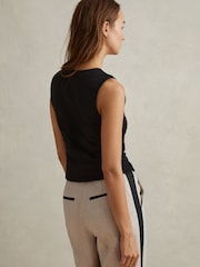 Reiss Black Courtney Scoop Neck Vest - Image 4 of 6