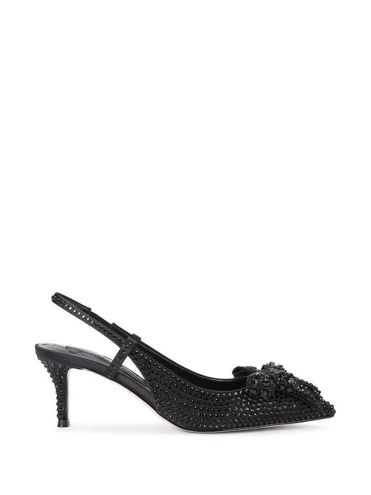 Kurt Geiger London Belgavia Bow Crystal Black Shoes - Image 2 of 5