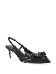 Kurt Geiger London Belgavia Bow Crystal Black Shoes - Image 3 of 5